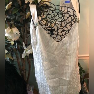 White House/Black Market White Chevron Satin Top